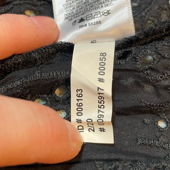 NWOT Express black embroidered lace peplum blouse w/ black beadwork sz XS - Picture 9 of 12